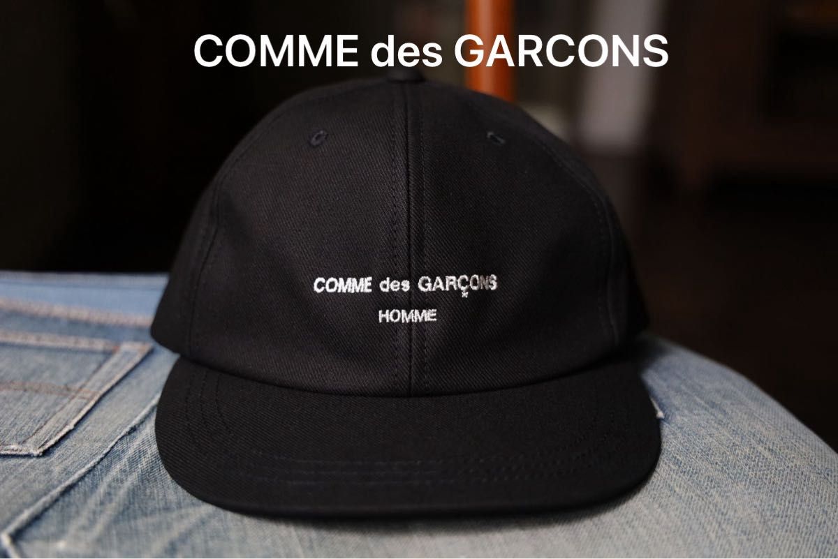 COMME des GARCONS コムデギャルソンオム ロゴ キャップ ブラック 黒