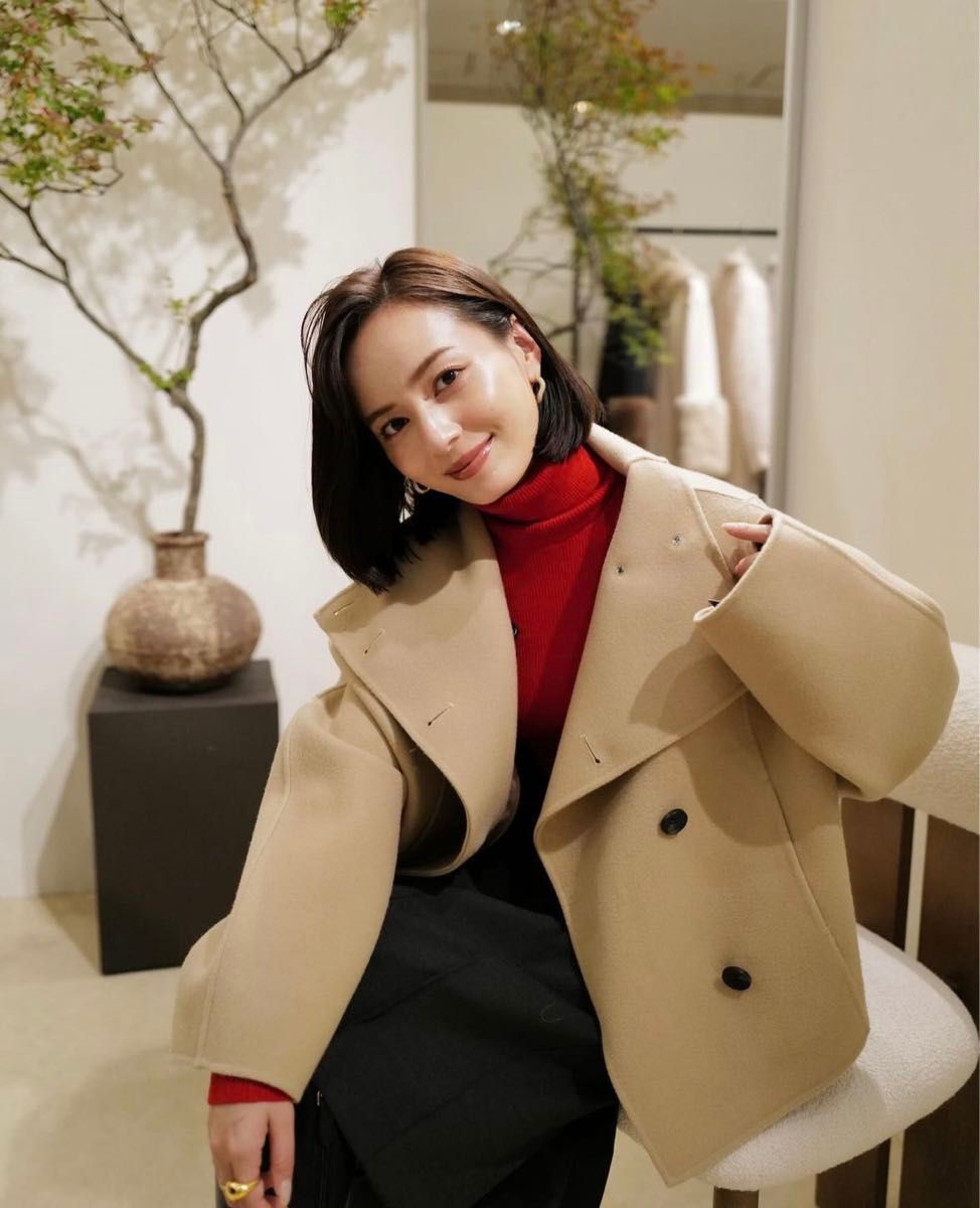 anuans】スタンドネックリバーショートコート｜Yahoo!フリマ（旧PayPay