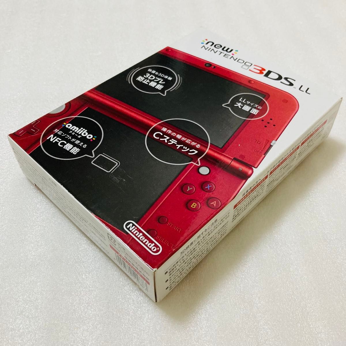 New ニンテンドー3DS LL メタリックレッド 下IPS液晶 本体 箱付き