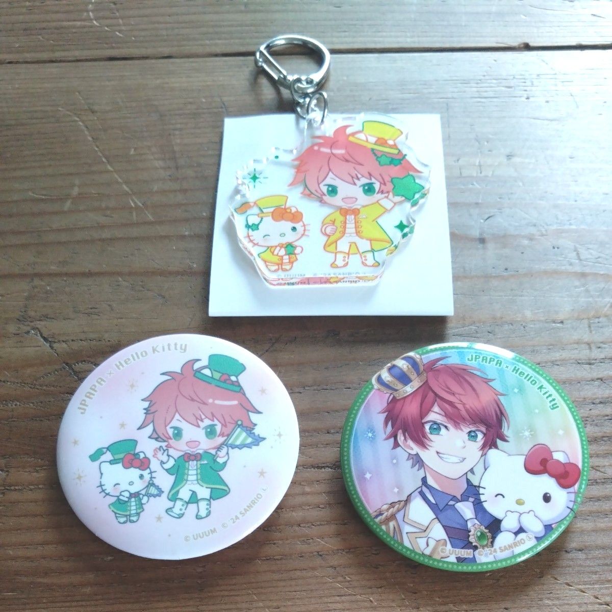 カラフルピーチ じゃぱぱ 3点セット サンリオコラボ キーホルダー 缶
