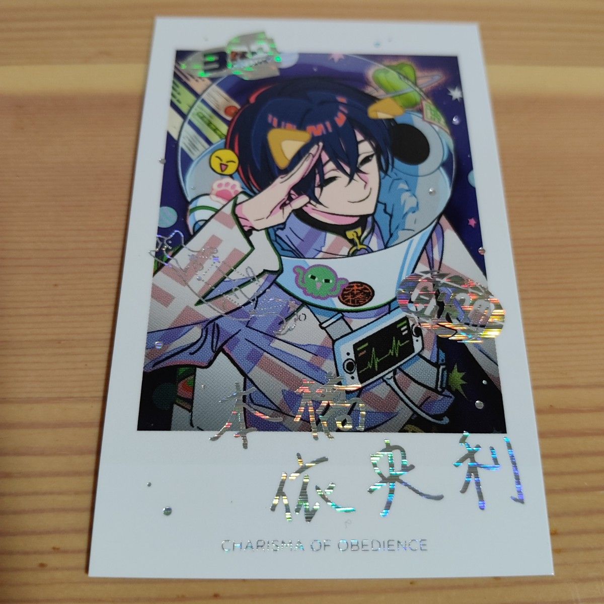 カリスマ3周年カフェピザパーティー チェキ風カード 本橋依央利 箔押し