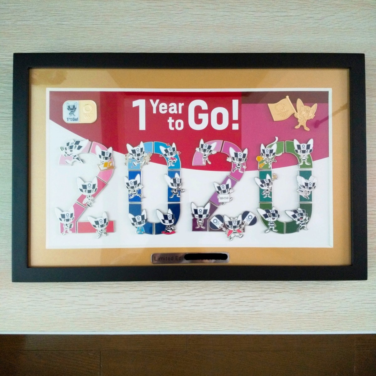 東京2020開催1年前記念 シリアルNo 入り額装ピンバッチセット｜Yahoo