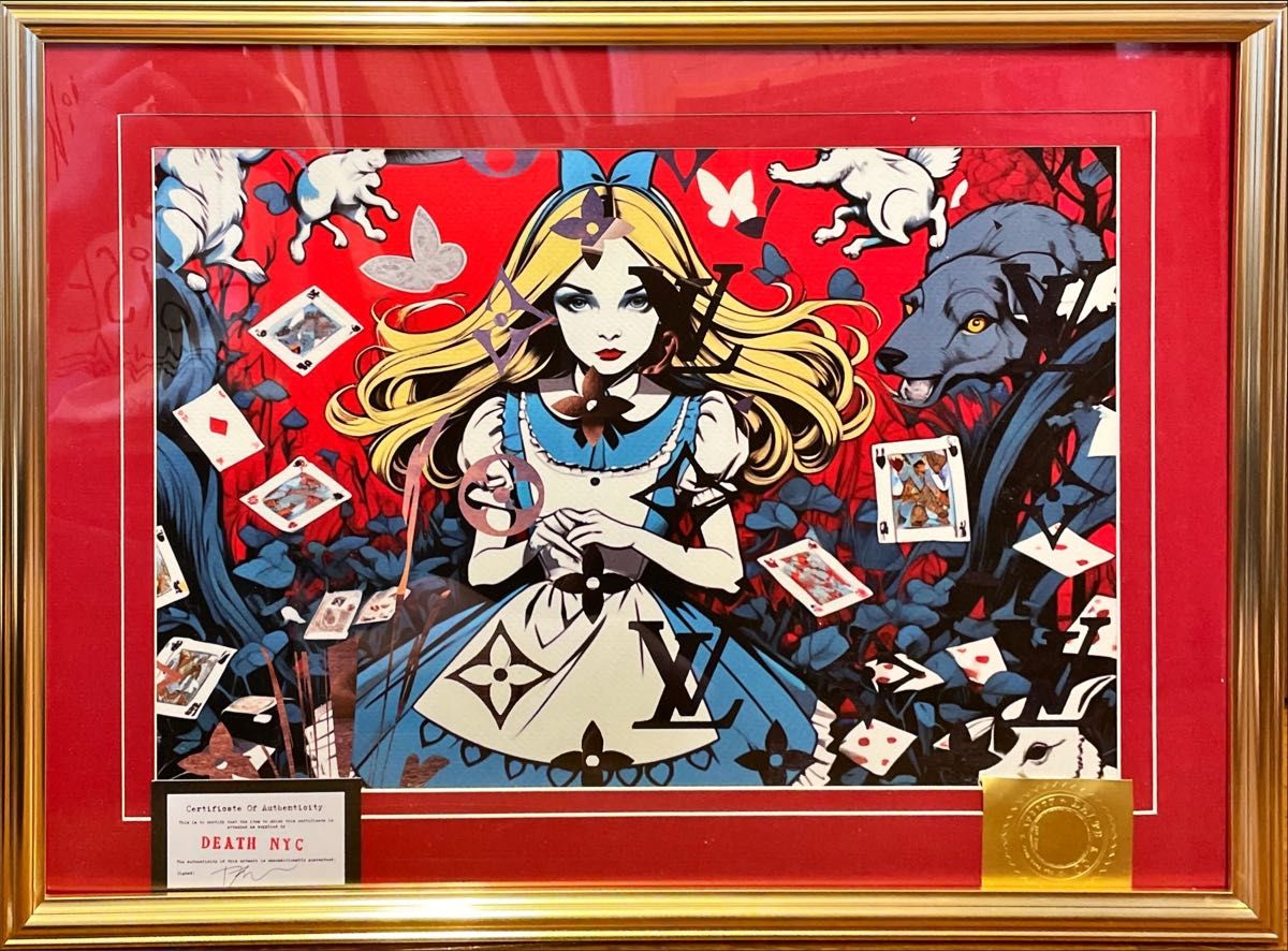 額装 額込 DEATH NYC 不思議の国のアリス バンクシー ポップアート