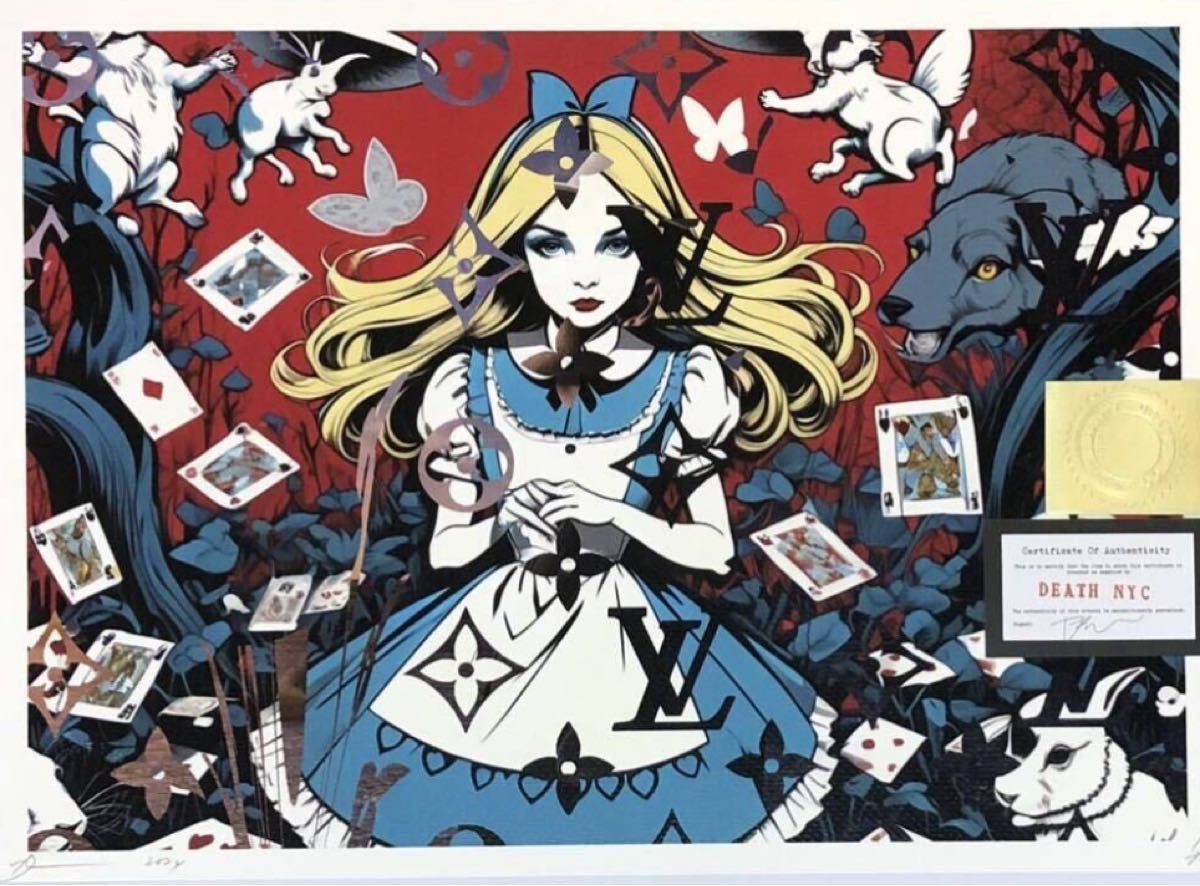 額装 額込 DEATH NYC 不思議の国のアリス バンクシー ポップアート