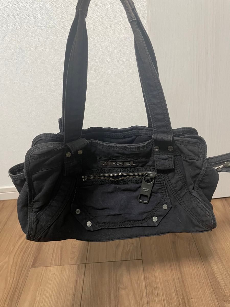 希少 DIESEL canvas metal logo ショルダーバッグ Y2K ハンドバッグ