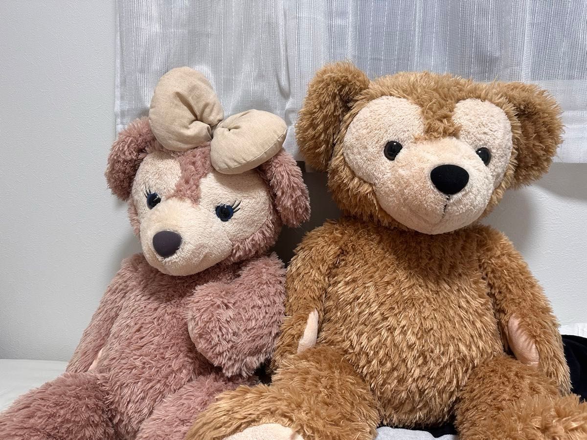 美顔&美品】ダッフィー&シェリーメイLサイズぬいぐるみ ディズニーシー
