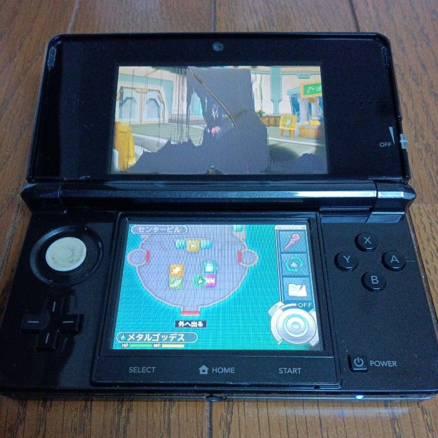 ニンテンドー3DS コスモブラック ジャンク 上画面液漏れあり