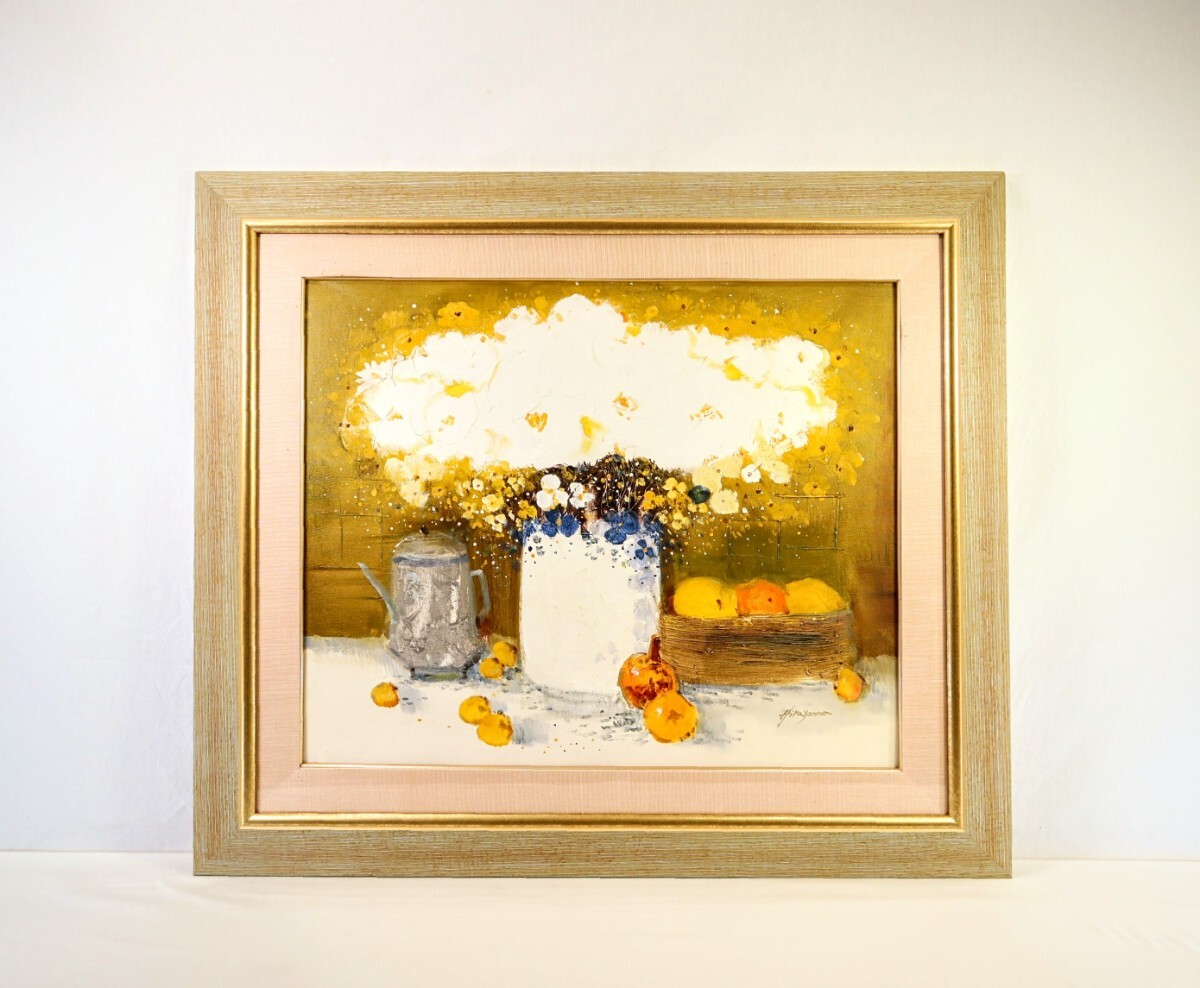 Yahoo!オークション - 真作 平山講平 油彩「白い花」画寸 73cm×60cm F