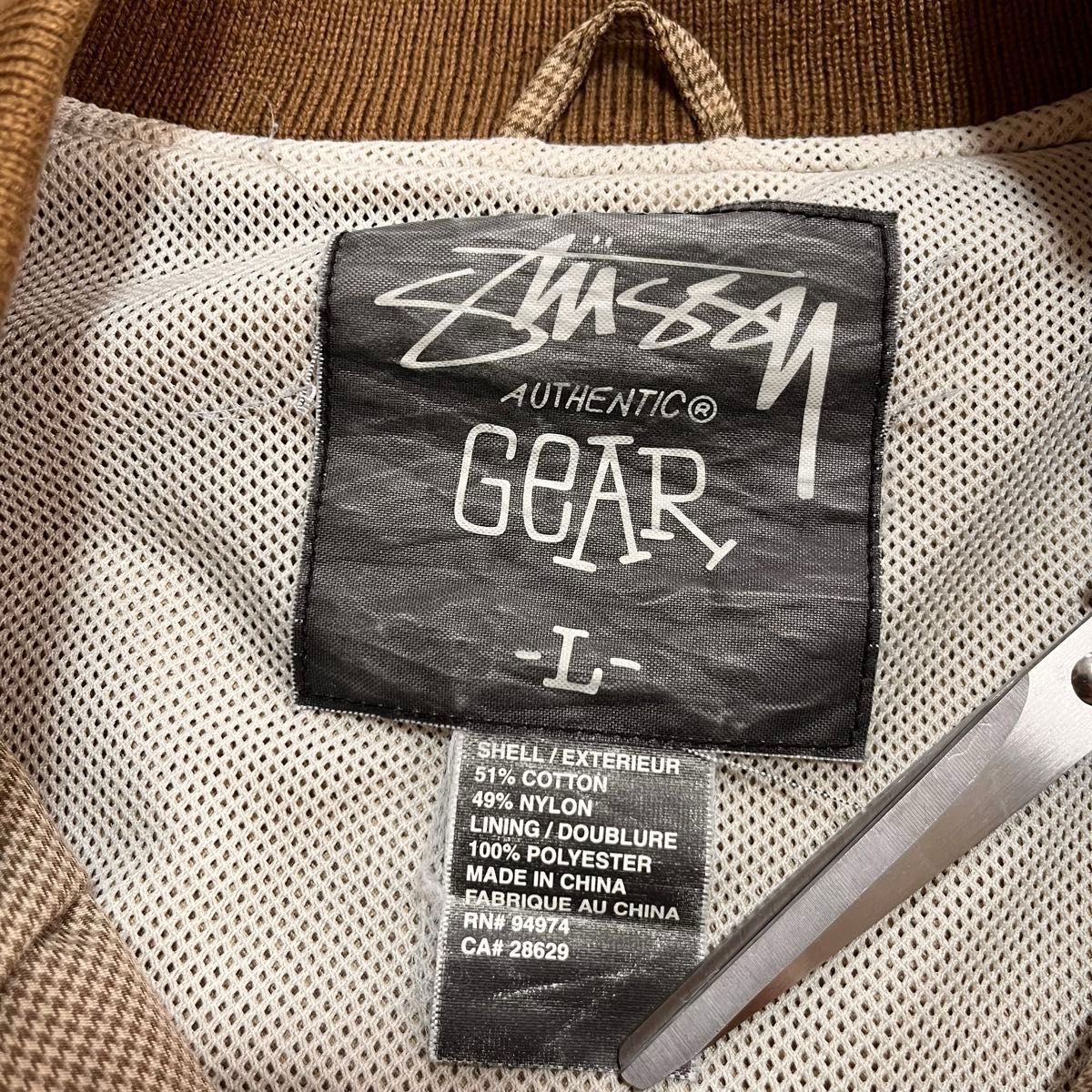 old stussy 90s スタジャン ブラウン ガンクラブチェック old stussy