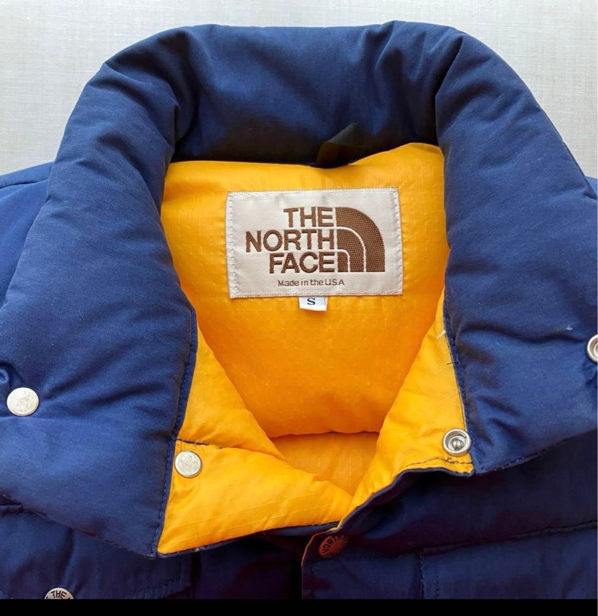 90s復刻 茶タグ NORTH FACE ダウンベスト 状態良好 紺 USA製｜Yahoo