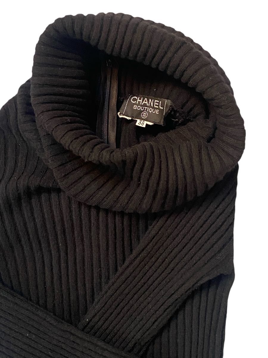 CHANEL シャネル ヴィンテージ ココマークボタン ニット ワンピース 38