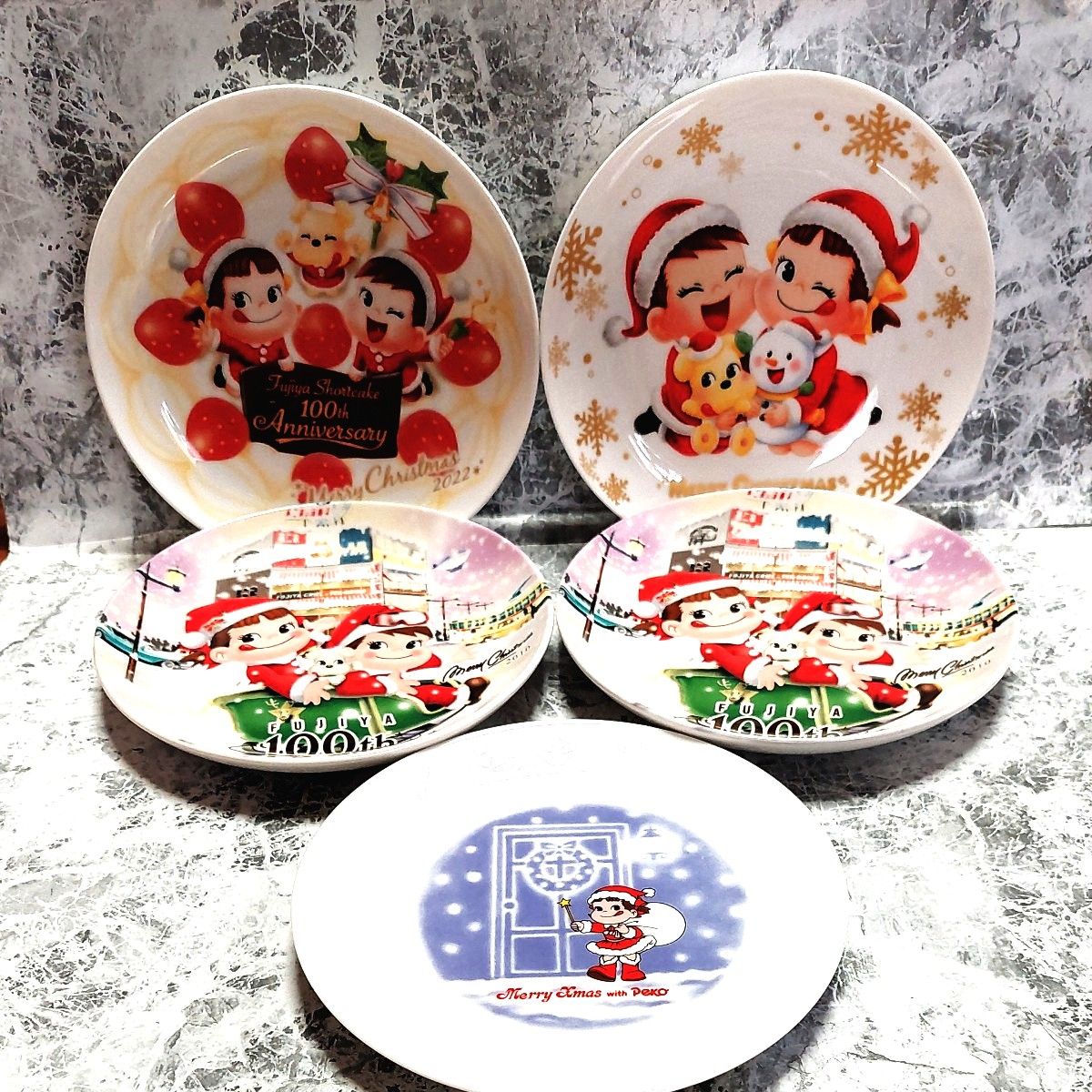 不二家 ペコちゃん ポコちゃん クリスマスプレート レアあり 25枚