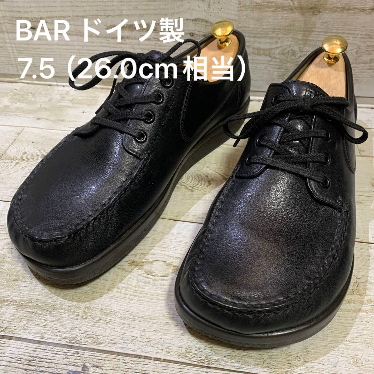 BAR ベアー サイズ7 5（26 0cm相当）ブラック コンフォートシューズ