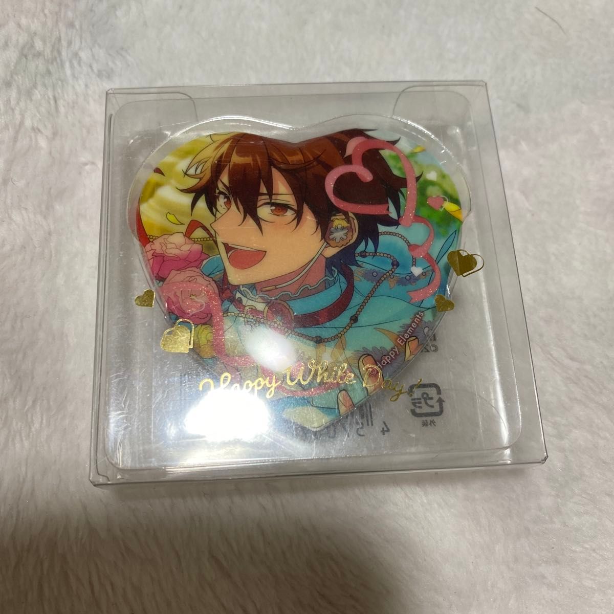 あんスタ 守沢千秋 ホワイトデー ハート缶バッジ ホワイトデー ハート