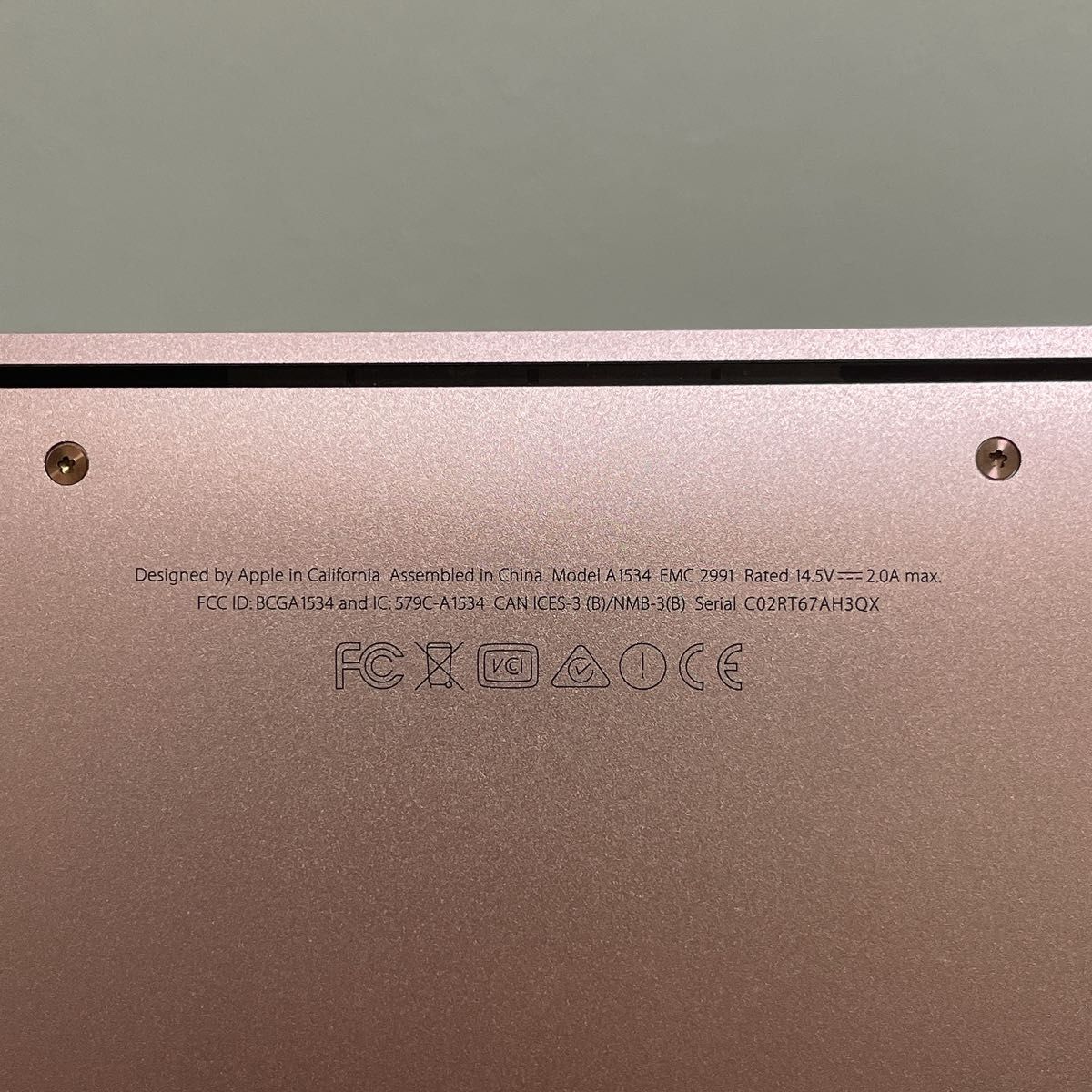 ジャンク Apple MacBook 12インチ 2016 8GB Intel core m3 ローズ