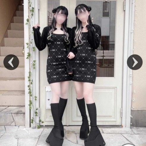 ミシェルマカロン M/Mモノグラムアンサンブルニットワンピース イモ