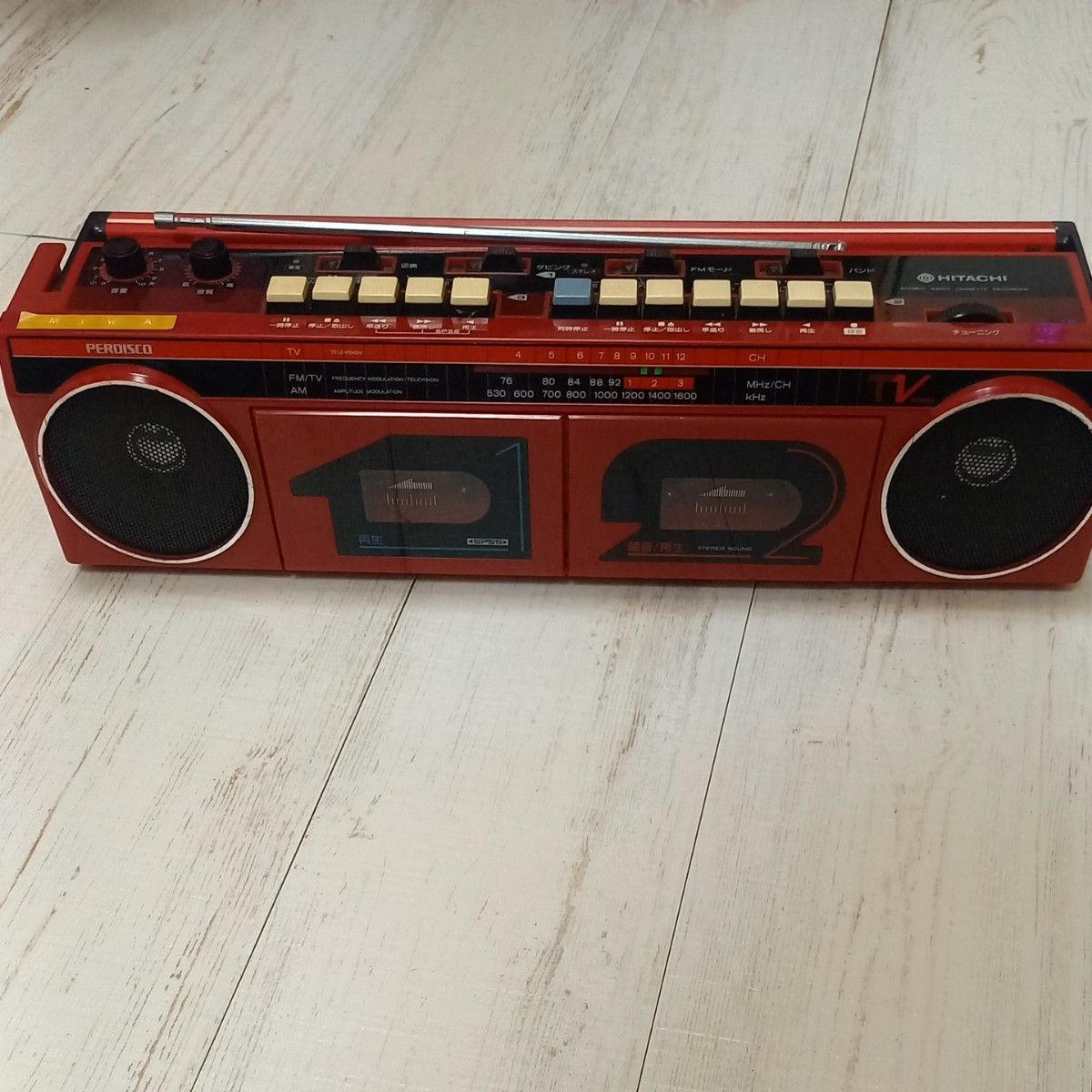 昭和レトロ 80s ラジカセ 実働 RX-1830 当時物 レッド 昭和レトロ 80s