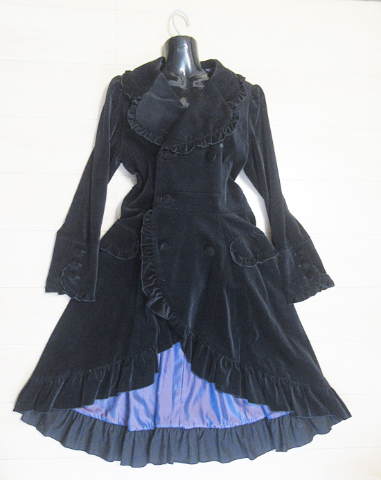 BPN ブラックピースナウ 別珍フリルコート 黒 Black Peace Now