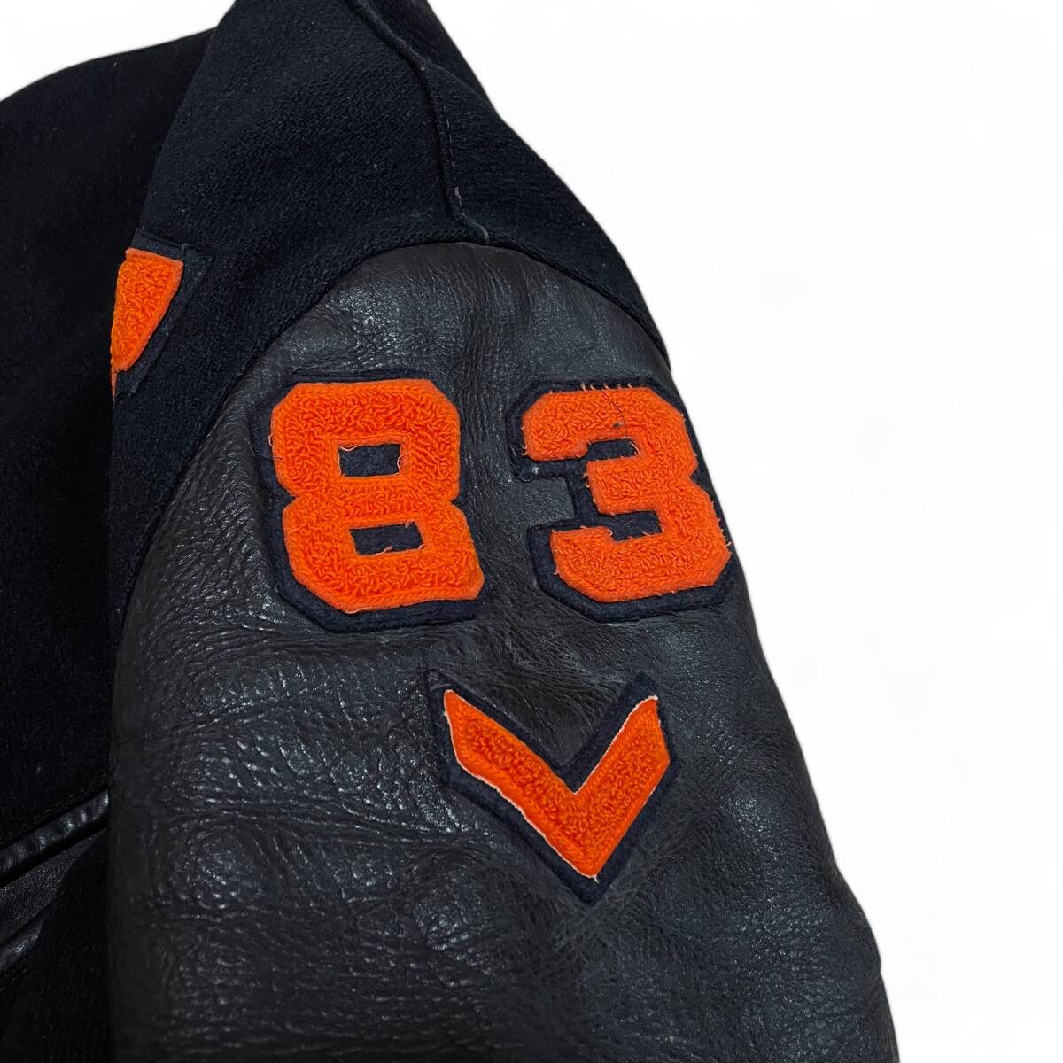 70s 80s DeLONG デロング レタードスタジャン 古着 黒 ブラック