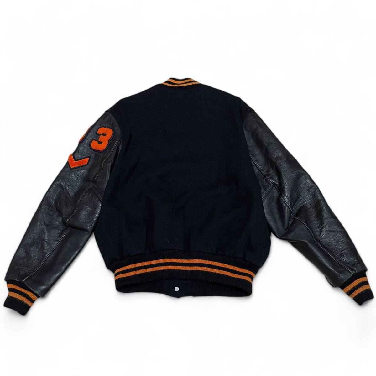 70s 80s DeLONG デロング レタードスタジャン 古着 黒 ブラック