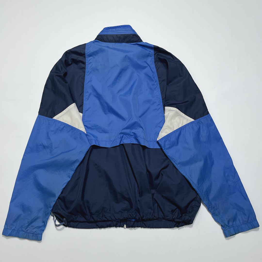 90's NIKE ナイキ 銀タグ ナイロンジャケット 青紺 L ワンポイント