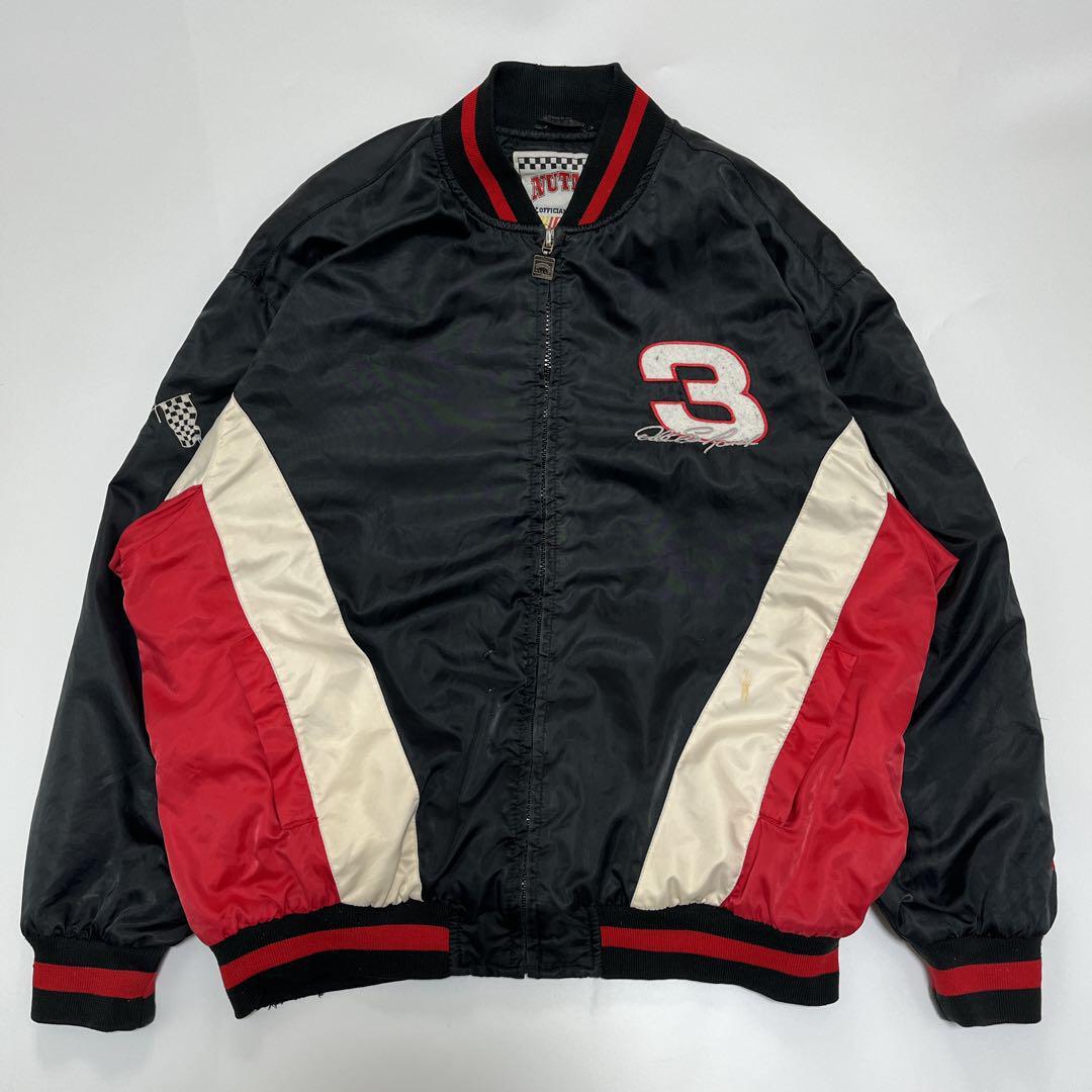 90's NUTMEG ナツメグ レーシングジャケット 2XL相当 黒 ブラック NAS
