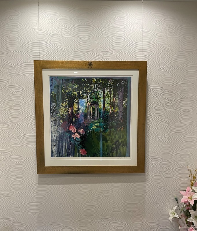 真作 ホアキン・トレンツ・リャド 「 リビエラ公園 」 シルク