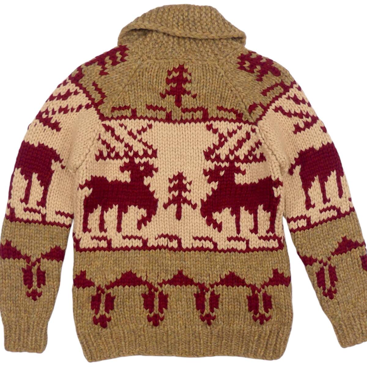 即決 カナダ製 KANATA メンズ S位 カウチンセーター カナタ 茶