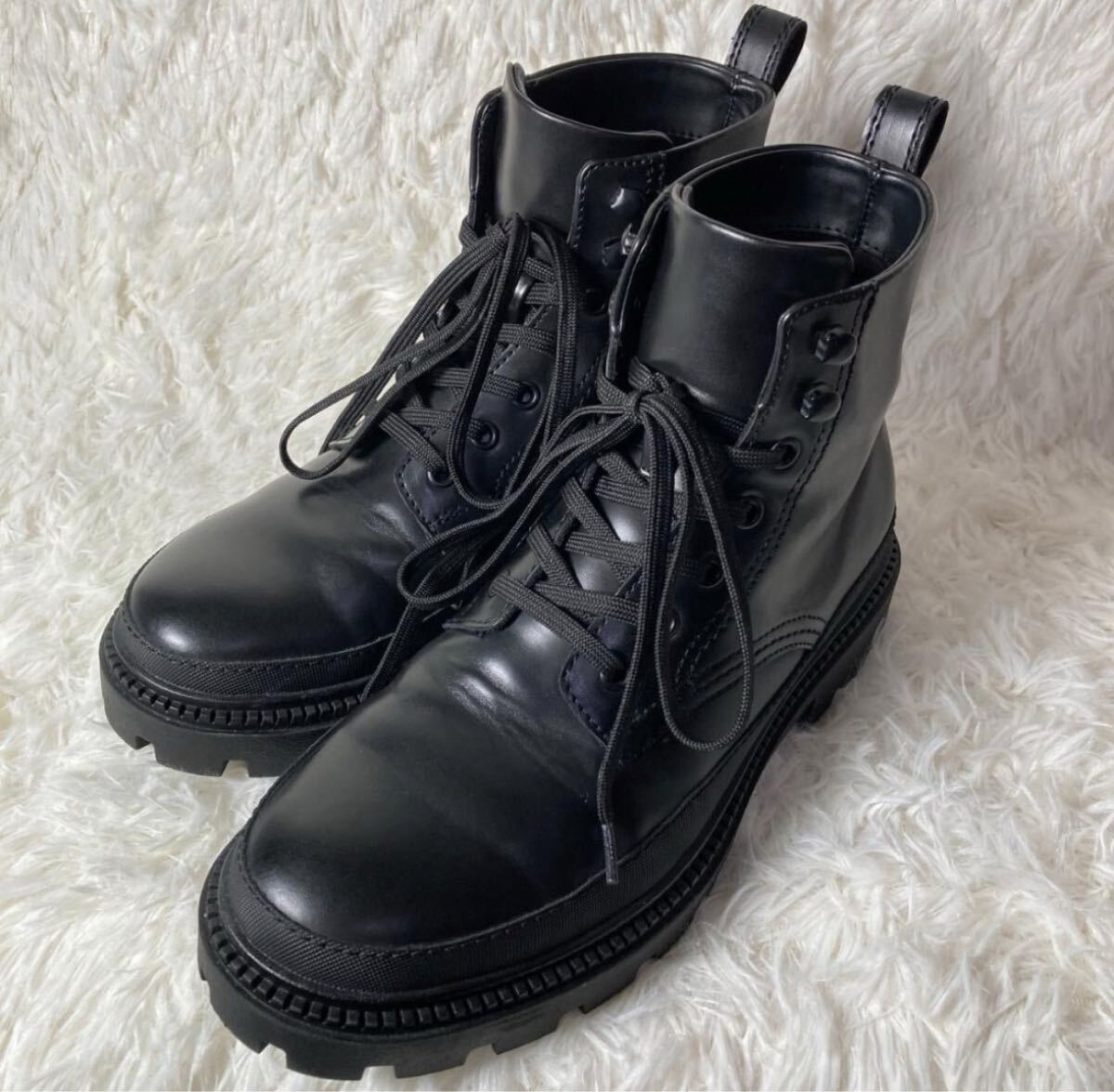 アパレル】 美品 ZARA ザラ レースアップブーツ トラックソール 厚底