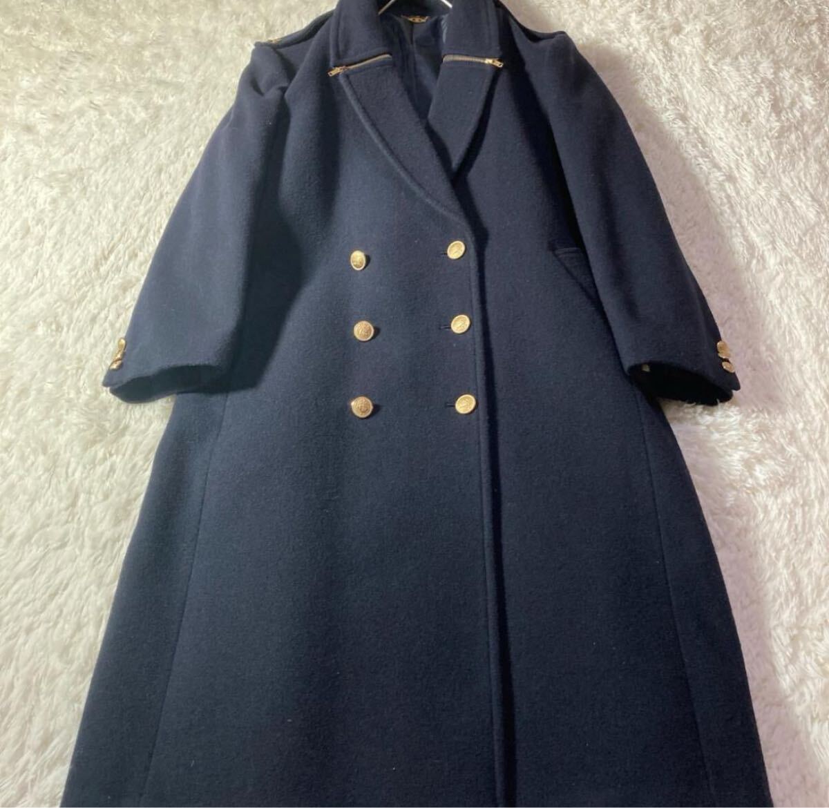 アパレル】 美品 90s 金ボタン ダブル チェスターコート ロングコート