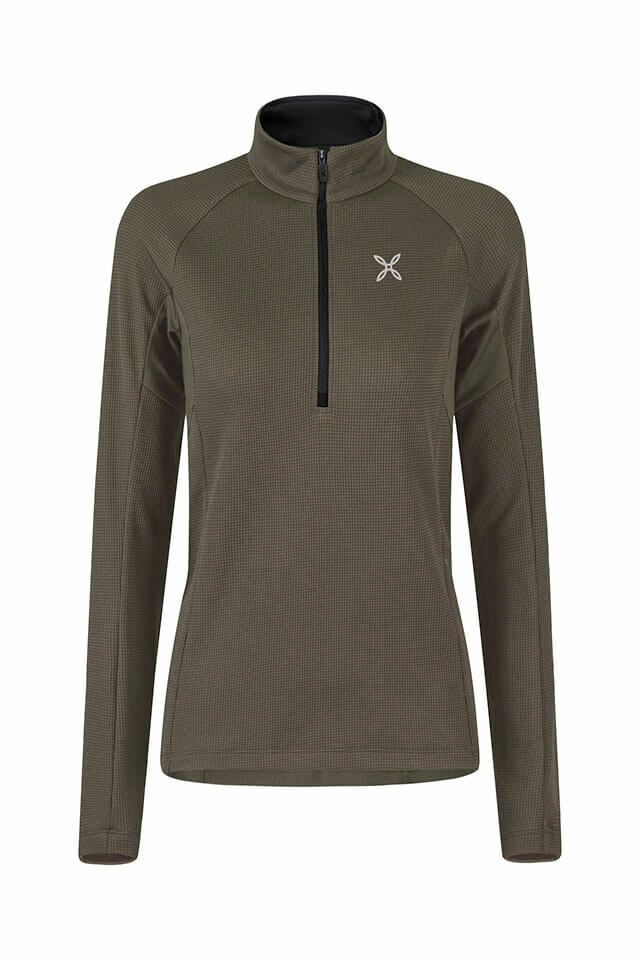 モンチュラ ロングジップシャツ カットソー セージグリーン S 新品