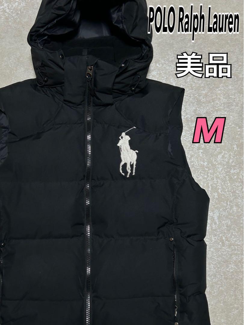極美品 Ralph Lauren ダウンベスト ビッグポニー M ブラック Big Pony