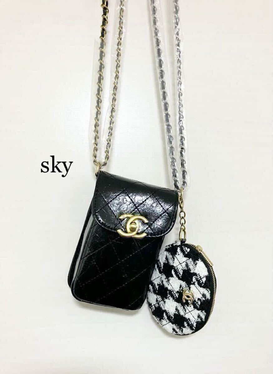 新品 CHANEL シャネル ノベルティ ショルダーバッグ スマホポーチ 斜