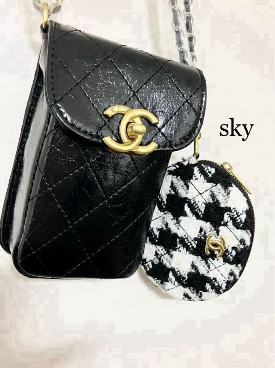 新品 CHANEL シャネル ノベルティ ショルダーバッグ スマホポーチ 斜