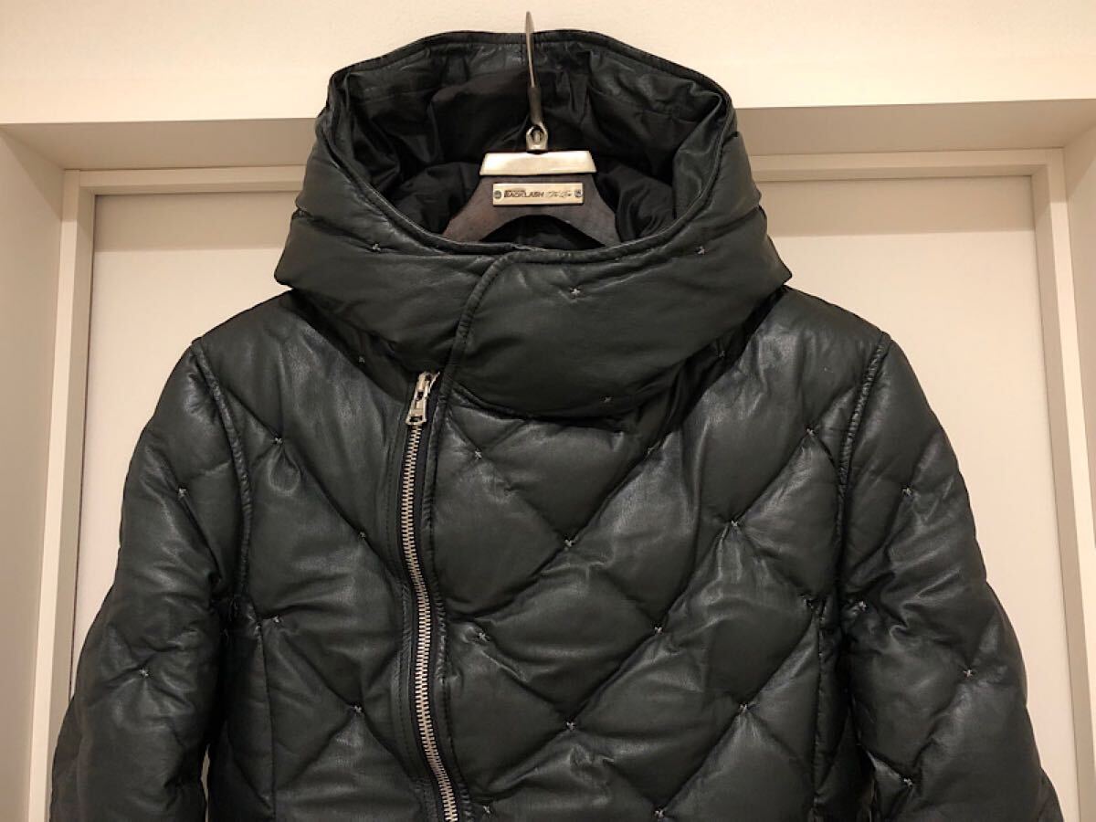 美品即決 バックラッシュ希少緑色定価20万定番カンガルーレザーダウン