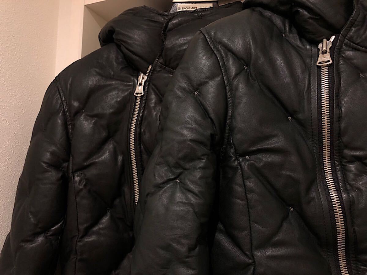 美品即決 バックラッシュ希少緑色定価20万定番カンガルーレザーダウン