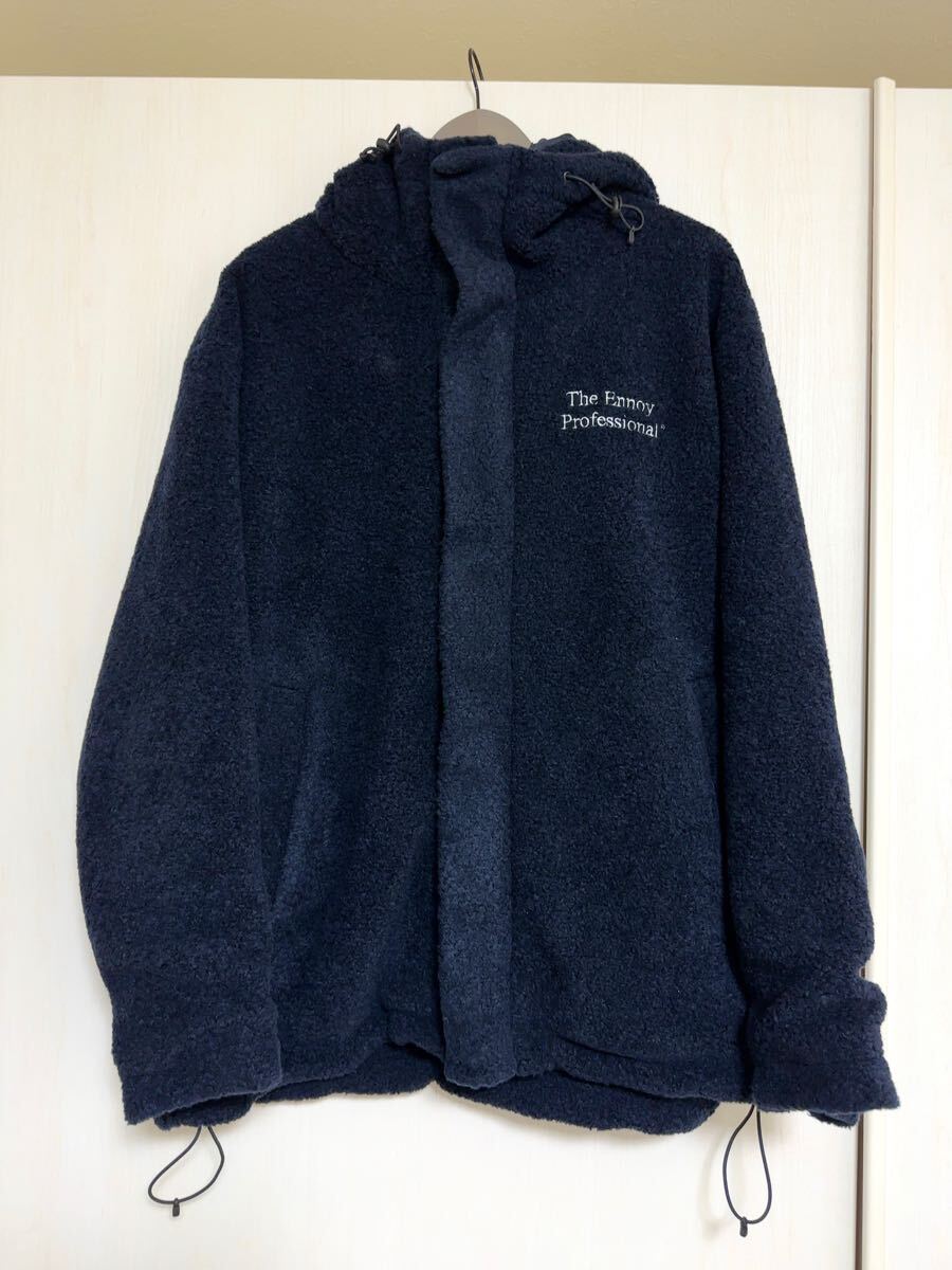 新品】ennoy（エンノイ） BOA HOODED JACKET FLEECE navy Lサイズ