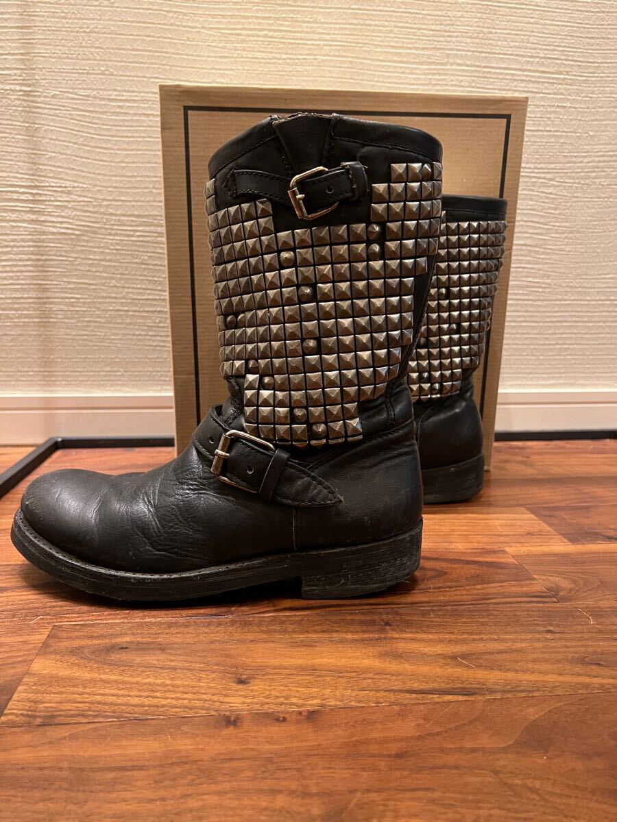 00s archive Ash boots エンジニアブーツ スタッズ レザー｜Yahoo