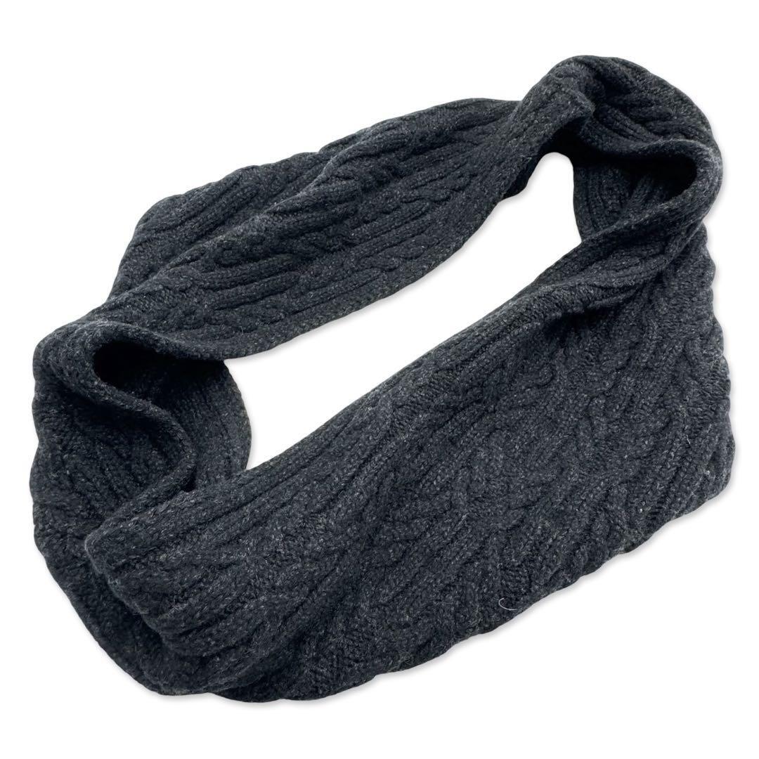 HERMES エルメス ウール×カシミヤ スヌード マフラー メンズ