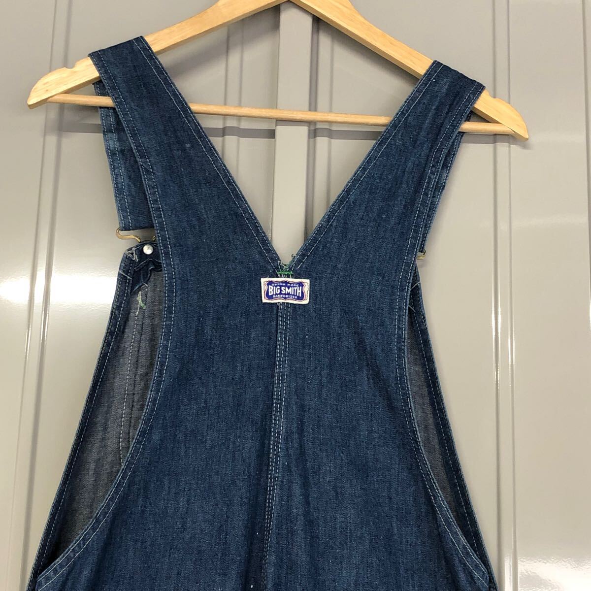 濃紺 ビッグスミス ヴィンテージ オーバーオール アメリカ製 70S 白