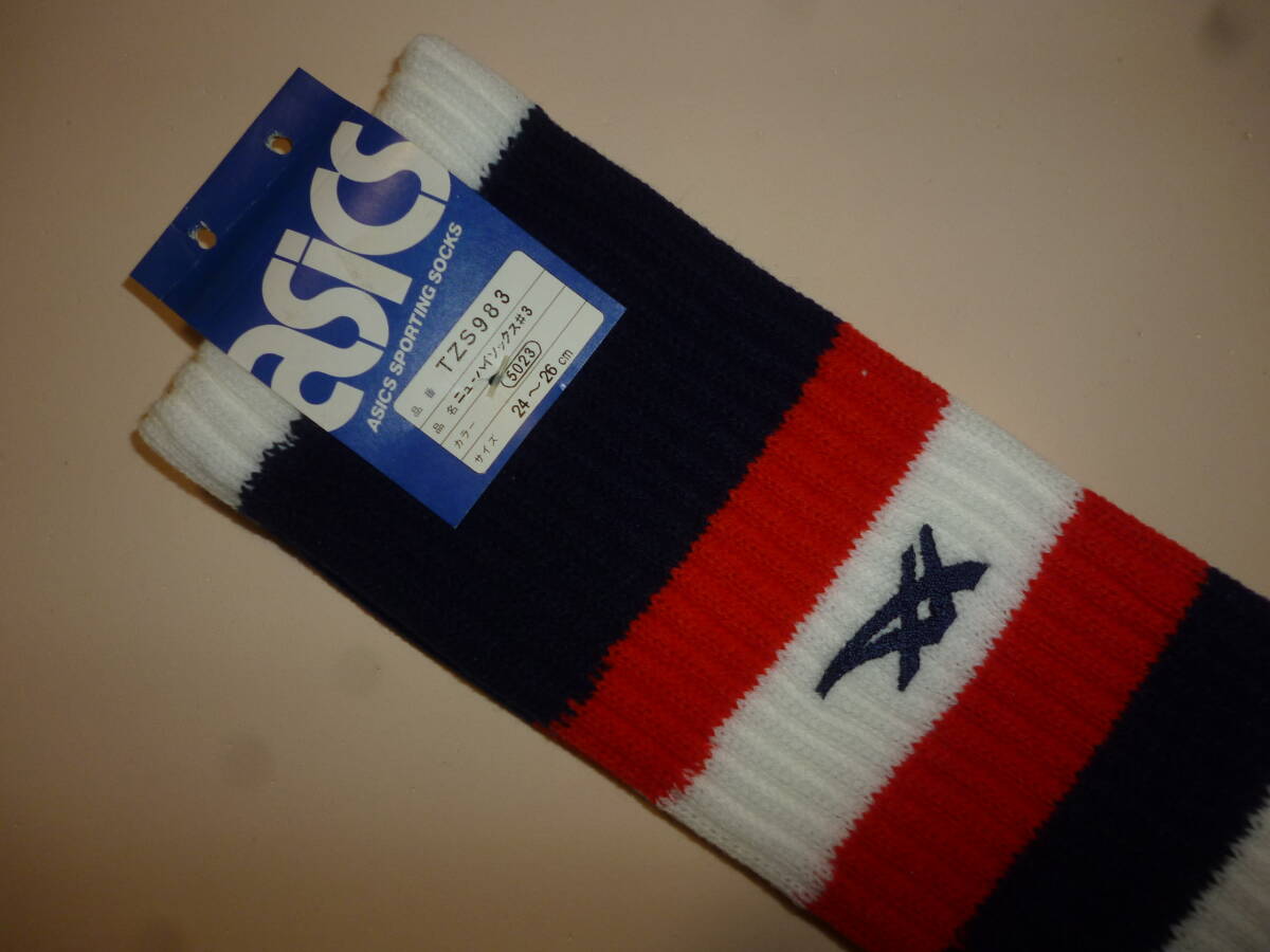 アシックス asics バスケ バレー ハイソックス バッソク TZS983 黒赤