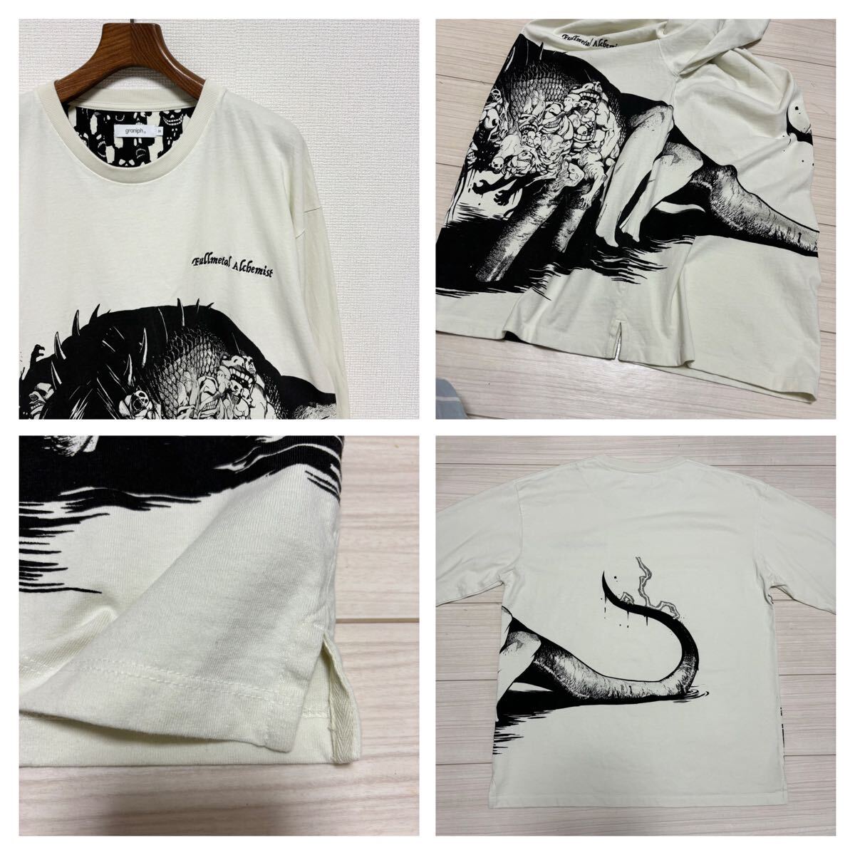 グラニフ Hiromu Arakawa 嫉妬 鋼の錬金術師 ロングTシャツ 長袖 M