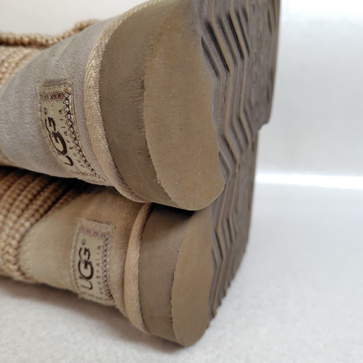 UGG アグ ニットブーツ 24cm ロング ムートン ベージュ｜Yahoo!フリマ