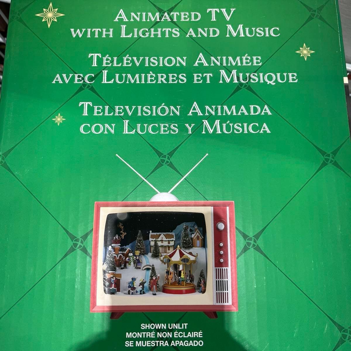 新品未開封 コストコ クリスマスシーンレトロ TV ライト