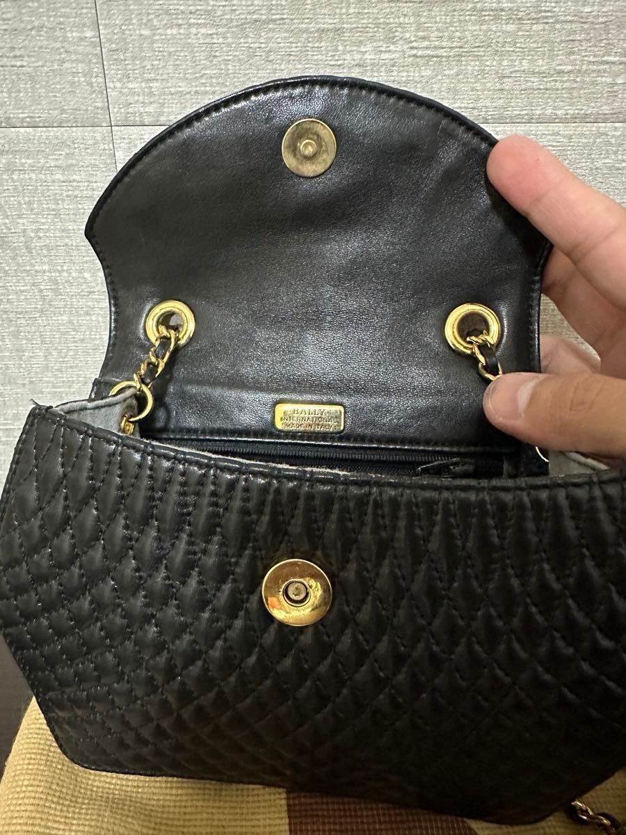 希少】Bally バリー ヴィンテージ チェーンショルダーバッグ 金具 ロゴ
