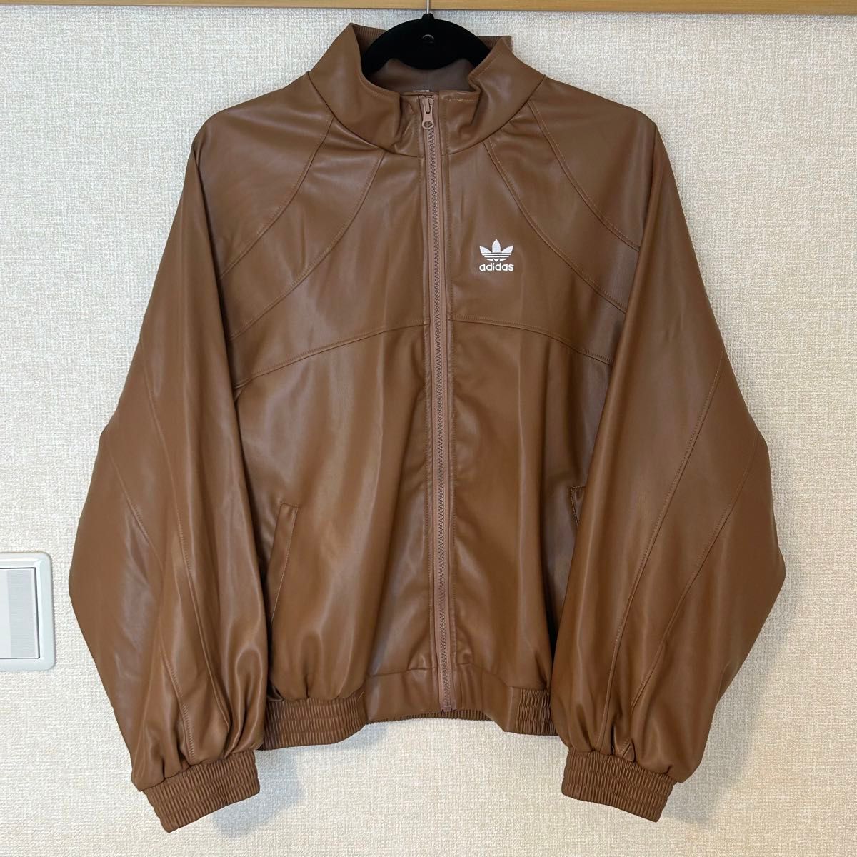 adidas フェイク レザージャケット ブラウン｜Yahoo!フリマ（旧PayPay