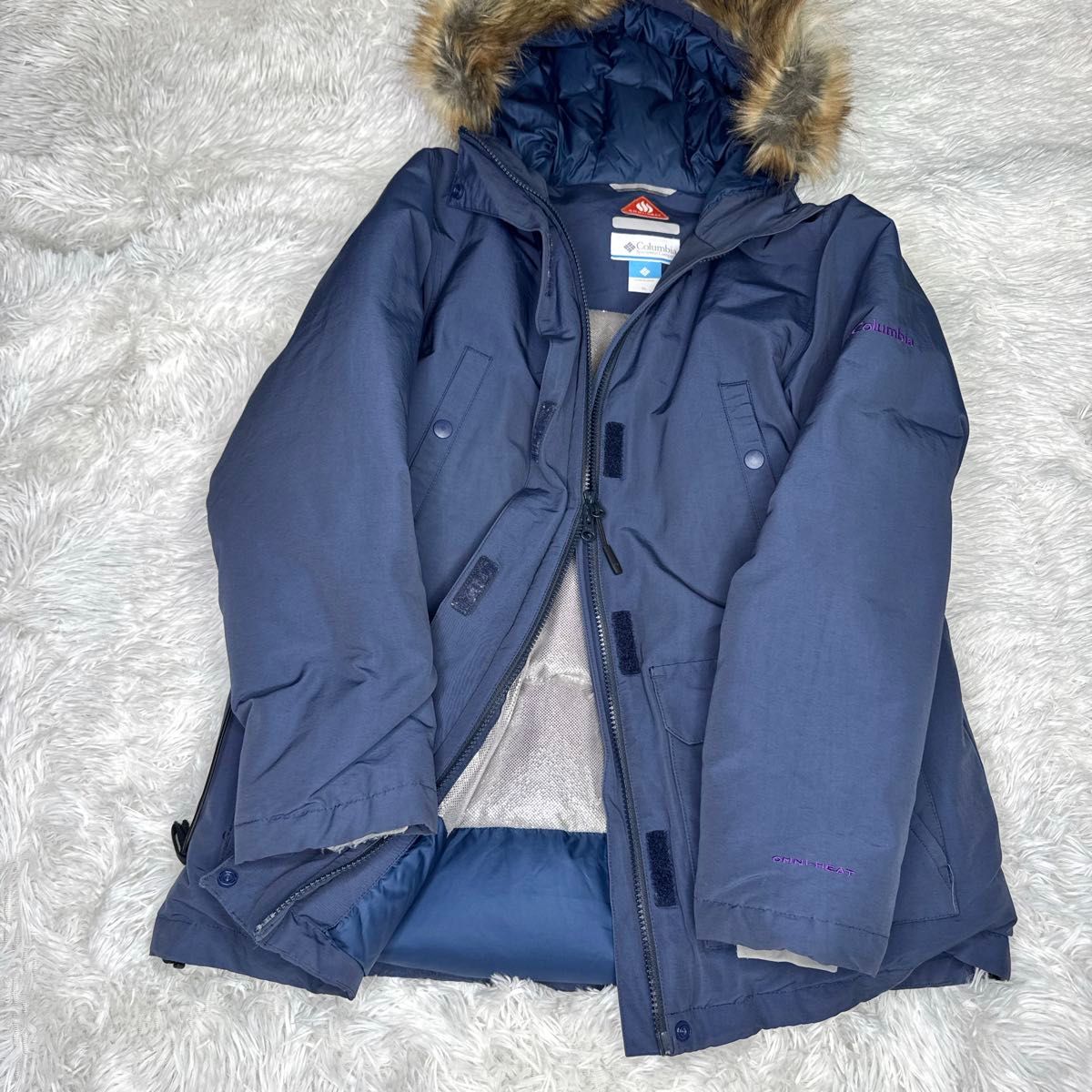 大きい】コロンビア ダウンジャケット オムニヒート XL ネイビー