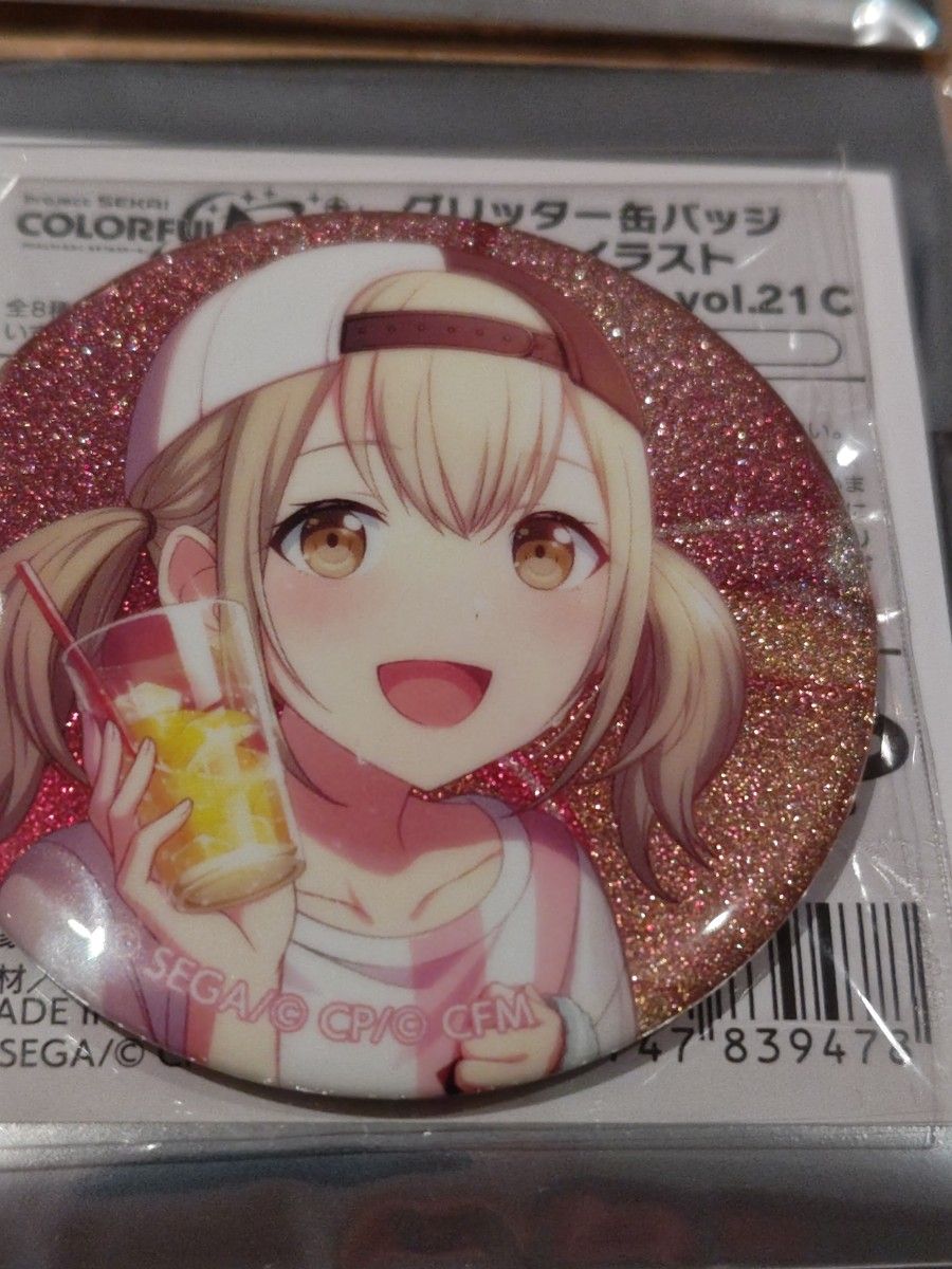 プロセカ 小豆沢こはね グリッター缶バッジ スクエア缶バッジ