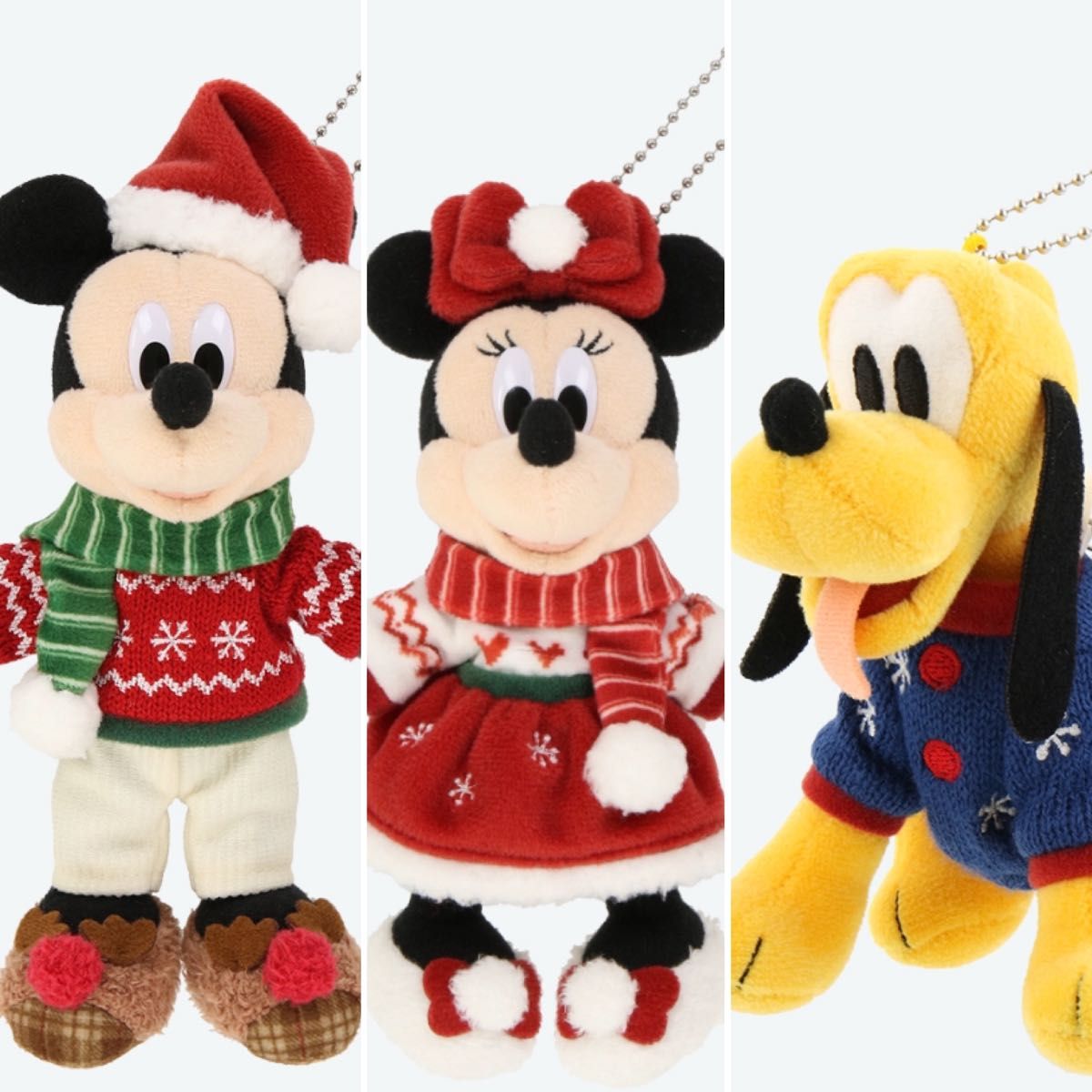 ぬいぐるみバッジ クリスマス ぬいぐるみ ディズニー ミッキー ミニー