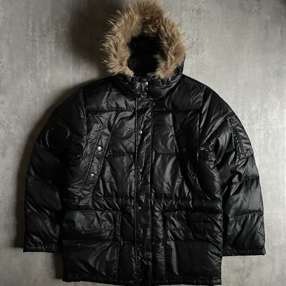 90s camp7】ダウンジャケット ファー付き ダウン90 y2k お兄系 ギャル